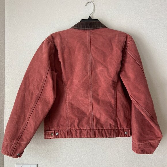 TG 2000s Carhartt Detroit Woman’s W J097 VRS Rose Red Jacket Size S Regular - Picture 4 of 6